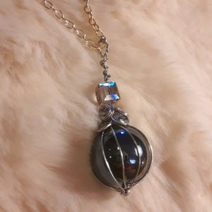 Handcrafted crystal marble pendant